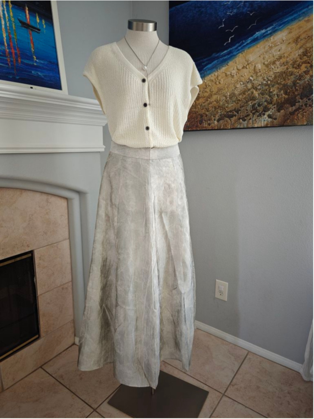 Women's Gray Maxi Skirt